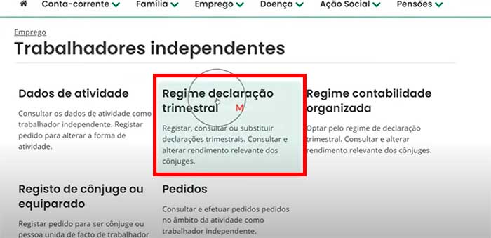 Regime de Declaração Trimestral