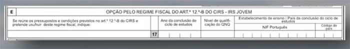 Anexo B Quadro 3E — Trabalho Independente IRS Jovem
