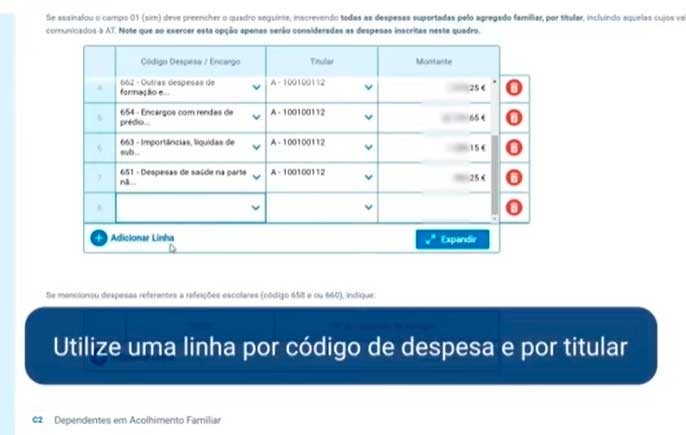 anexo h quadro 6 c 1 preecher declaracao despesa e por titular