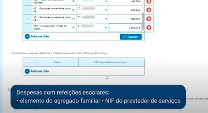 despesas com refeicoes escolares anexo h quadro 6 c1 preencher declaracao