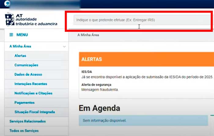 pesquisa como fazer irs portal das financas