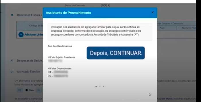 preencher declaracao anexo h quadro 6 c 1 assistente